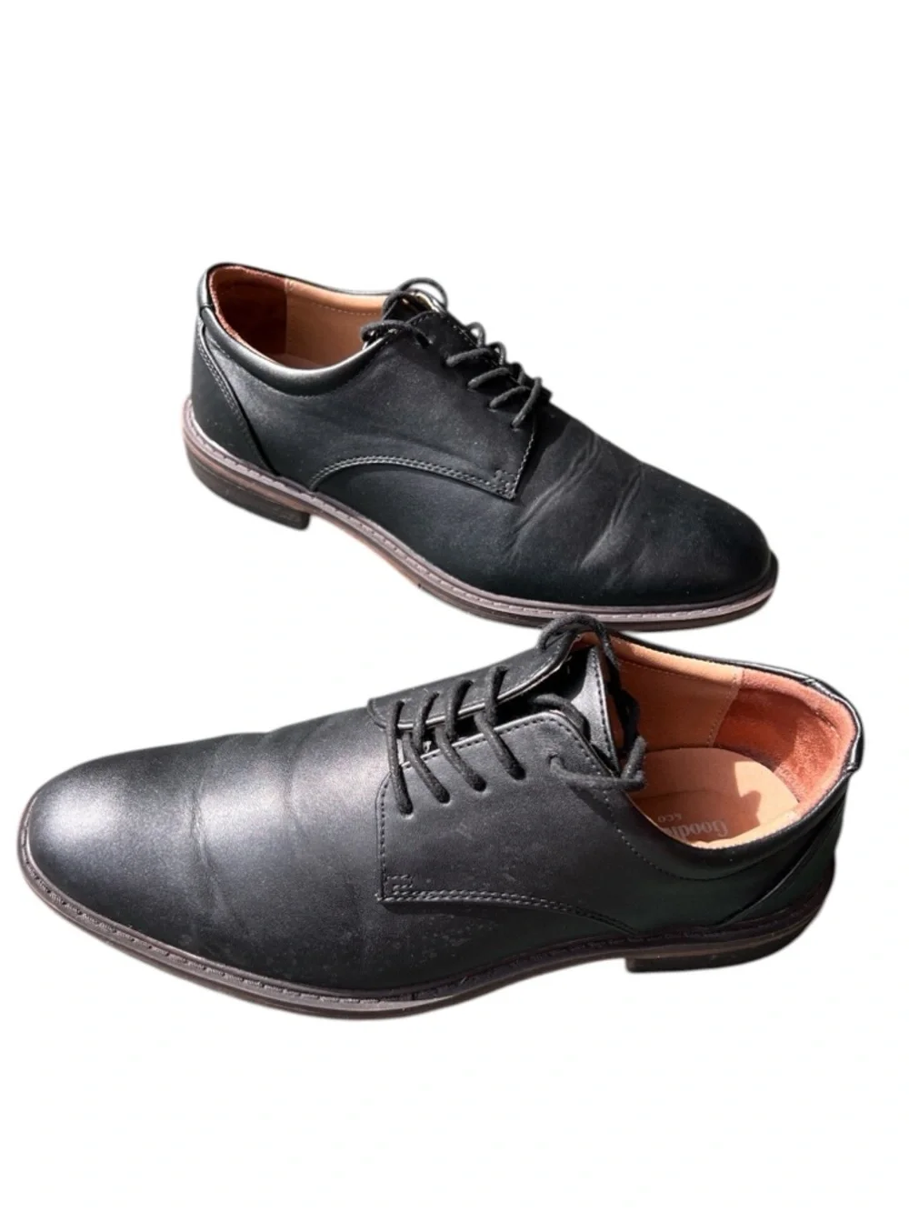 Goodfellow & Co Leo Oxford Vegan Leather Black Derby Dress Shoes Men 8